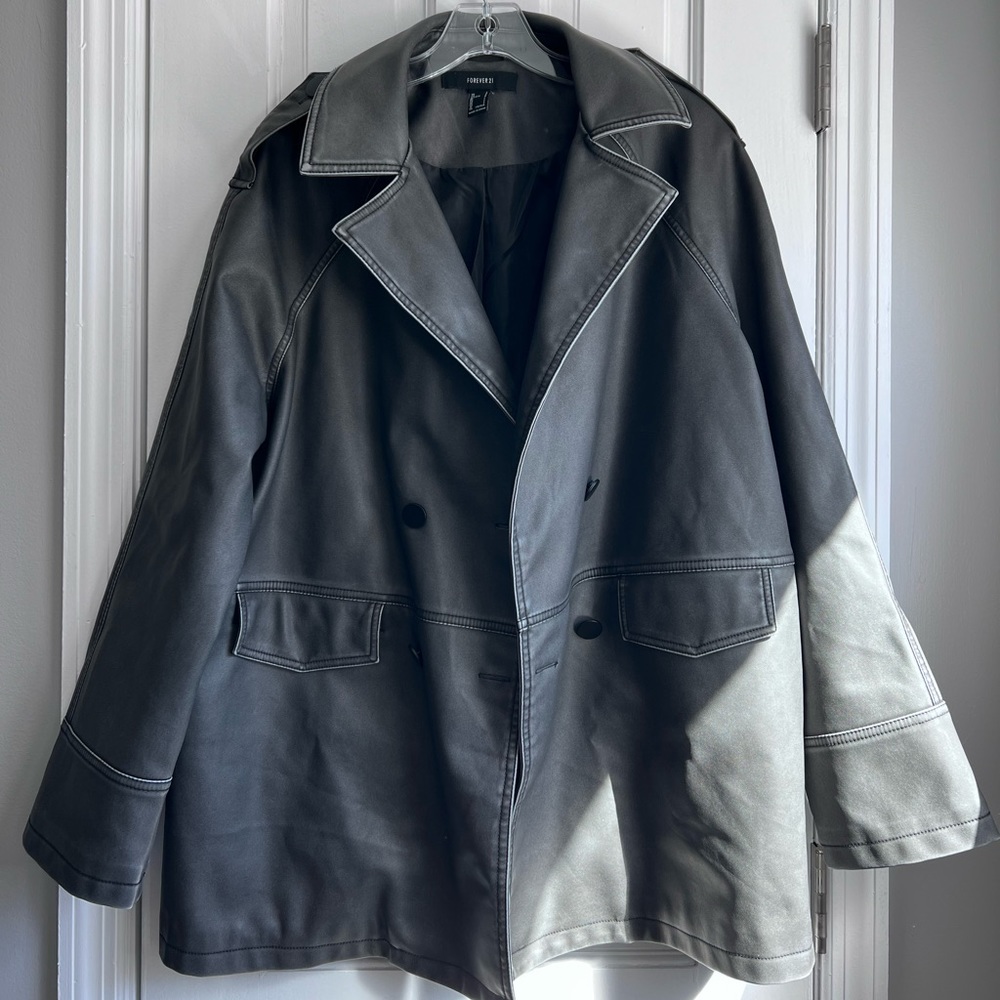 Forever 21 premium faux leather oversized jacket